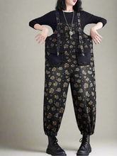 Relaxed Fit Floral Overalls Dungarees Denim Women Dungarees