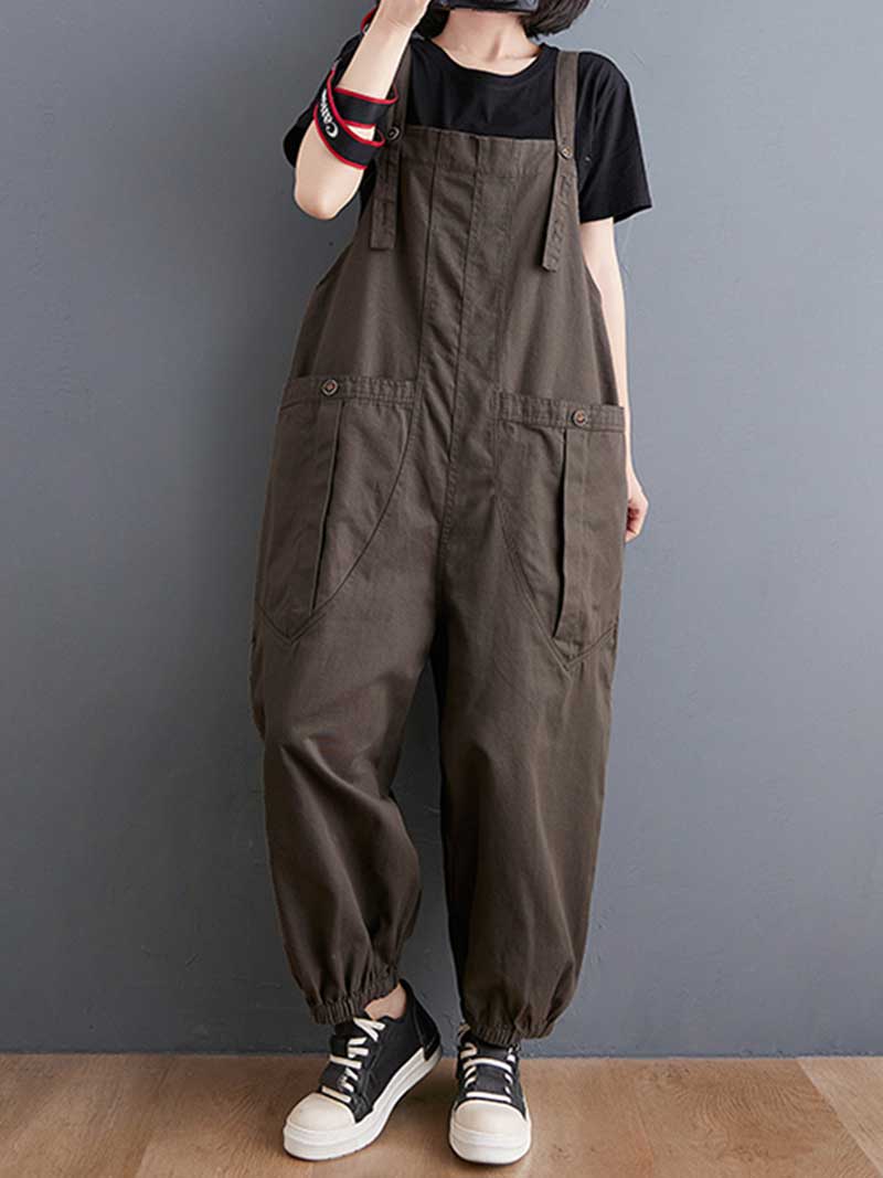 Nine-Points Cotton Overalls Dungarees