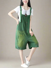 Loose Cotton Short Overalls Dungarees Women Short Dungarees