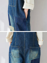 Patched Denim Overalls Dungarees Vintage Women Overalls Dungarees