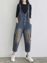 Vintage Ripped Denim Overalls Dungarees Denim Women Dungarees