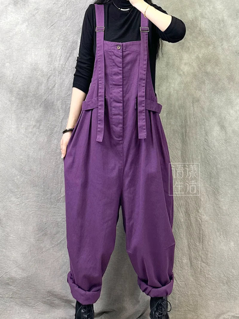 Asymmetrical Denim Overalls Dungarees