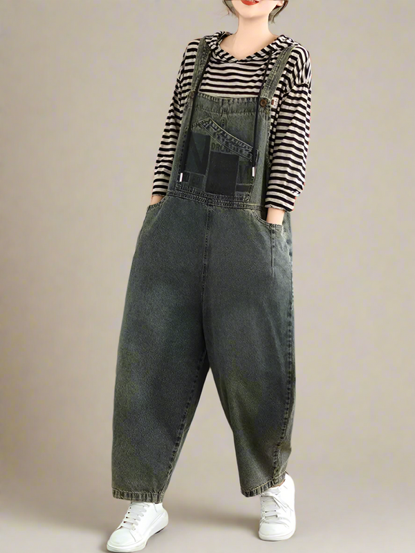 Artsy Hooded Overalls Dungarees
Denim Women Dungarees