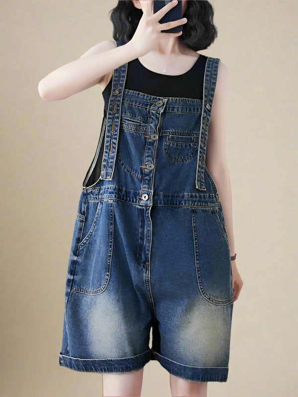 Vintage Short Denim Overalls Dungarees Vintage Women Overalls Dungarees