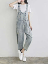 Vintage Ripped Denim Overalls Dungarees Denim Women Dungarees