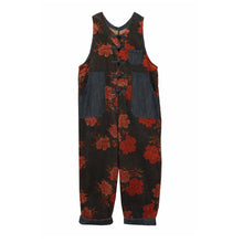 Chinese Style Button Print Corduroy Sleeveless Overalls Dungarees,Women Overalls Dungarees