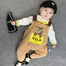 Adorable Baby Boy Bear Overalls Dungarees