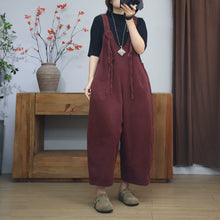 Retro Loose Angora Red Overalls Dungarees, Women Overalls Dungarees