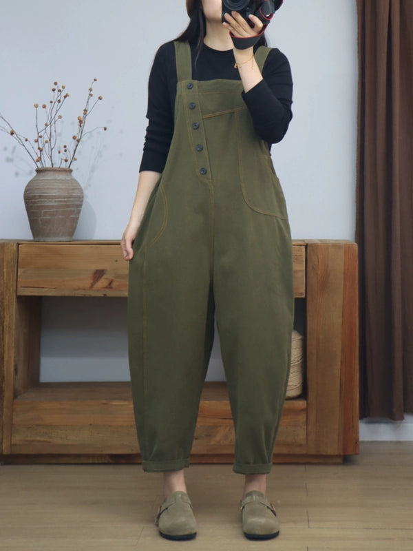 Retro loose Workwear Style Overalls Dungarees,Women Overalls Dungarees