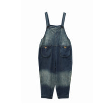 Retro Gradient White Washed Denim Overalls Dungarees,Women Overalls Dungarees