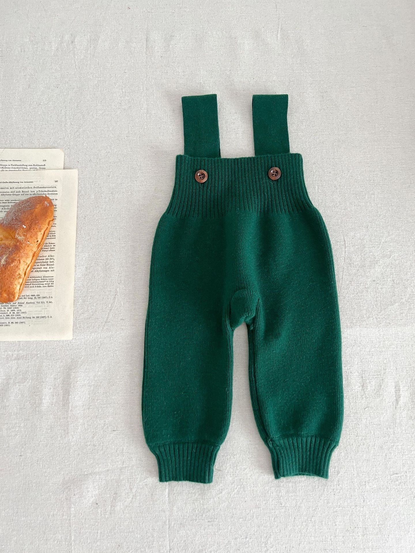 Solid Color Knitted Overalls Dungarees