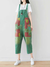 Art Patchwork Denim Overalls Dungarees
Denim Printed Women Dungarees