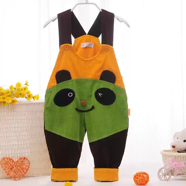 Adorable Panda Corduroy Baby Overall Romper