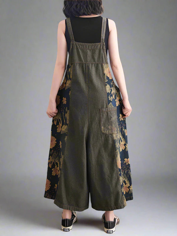 Vintage Floral Beautiful Denim Overalls Dungarees
Vintage Women Printed Overalls Dungarees