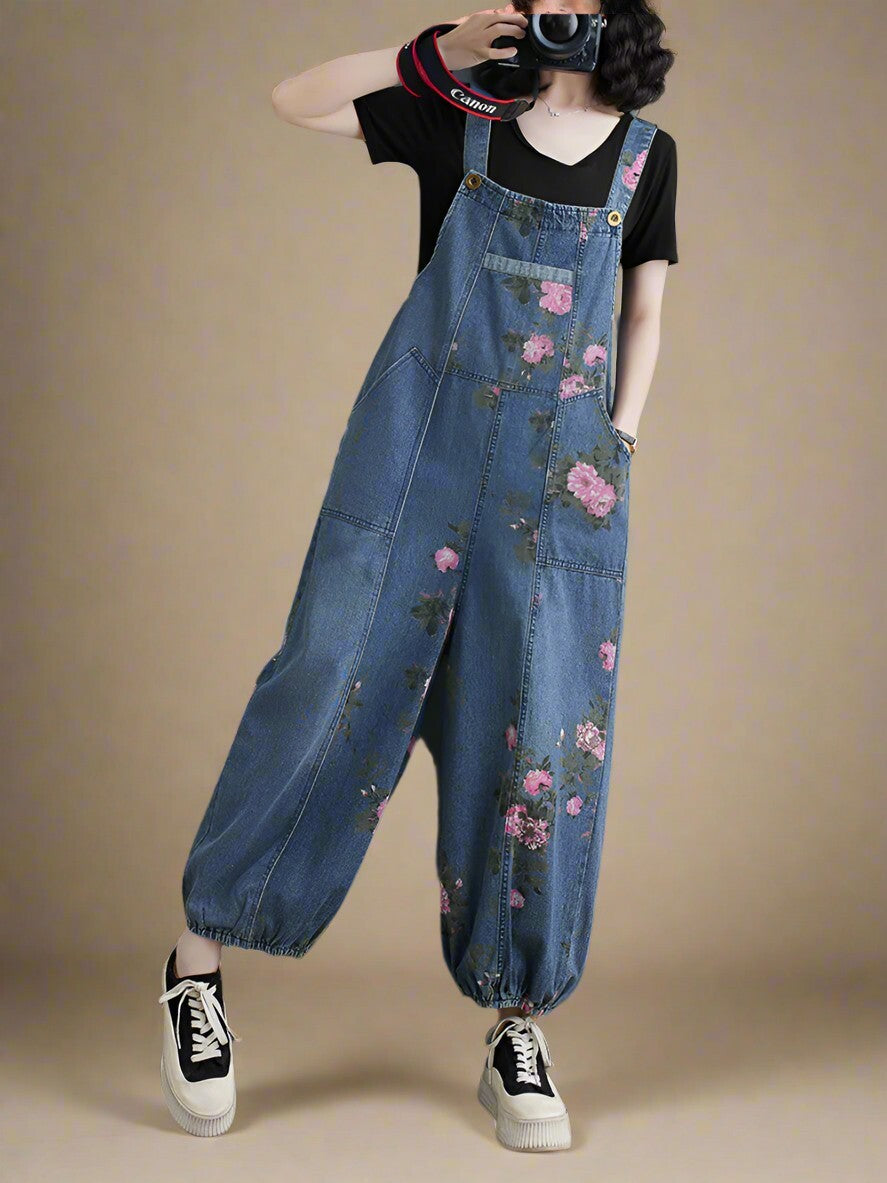 Petal Denim Jumpsuit Overalls Dungarees