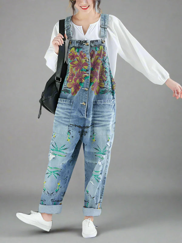 Bib Baggy Denim Overalls Dungarees
Floral Women Dungarees