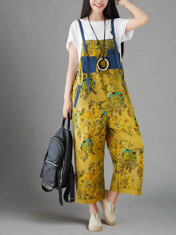 Floral Printed Front And Back Pockets Overalls Dungarees
Floral Printed Women Dungarees