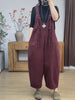 Retro Loose Angora Red Overalls Dungarees, Women Overalls Dungarees